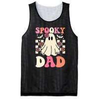 Family Retro Groovy Spooky Dad Halloween Ghost Costume Gift Mesh Reversible Basketball Jersey Tank