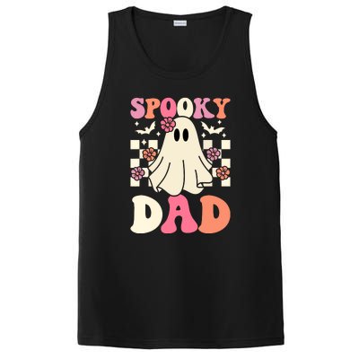 Family Retro Groovy Spooky Dad Halloween Ghost Costume Gift PosiCharge Competitor Tank