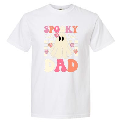 Family Retro Groovy Spooky Dad Halloween Ghost Costume Gift Garment-Dyed Heavyweight T-Shirt