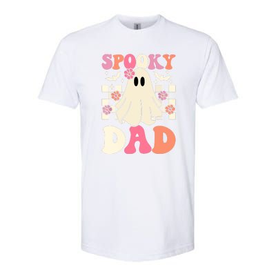 Family Retro Groovy Spooky Dad Halloween Ghost Costume Gift Softstyle CVC T-Shirt