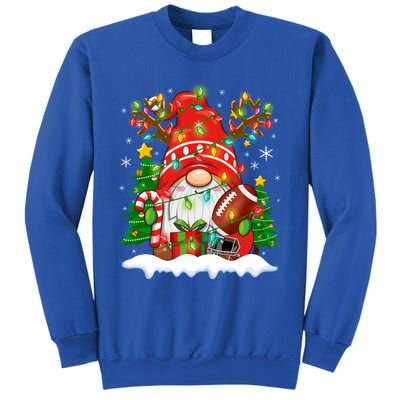 Funny Reindeer Gnome And Football Ball Christmas Lights Xmas Gift Sweatshirt