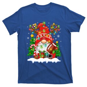 Funny Reindeer Gnome And Football Ball Christmas Lights Xmas Gift T-Shirt