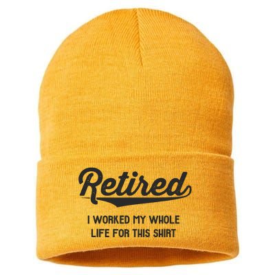 Funny Retirement Gifts Worked Whole Life Retired Sustainable Knit Beanie