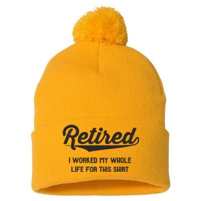 Funny Retirement Gifts Worked Whole Life Retired Pom Pom 12in Knit Beanie