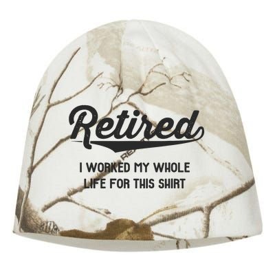 Funny Retirement Gifts Worked Whole Life Retired Kati - Camo Knit Beanie