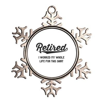 Funny Retirement Gifts Worked Whole Life Retired Metallic Star Ornament