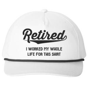 Funny Retirement Gifts Worked Whole Life Retired Snapback Five-Panel Rope Hat