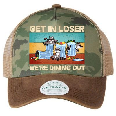 Funny Raccoons Get In Loser We're Dining Out Legacy Tie Dye Trucker Hat