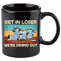 Funny Raccoons Get In Loser We're Dining Out 11oz C Handle Ceramic Mug