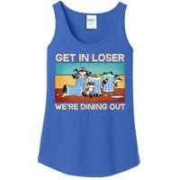 Funny Raccoons Get In Loser We're Dining Out Ladies Essential Tank