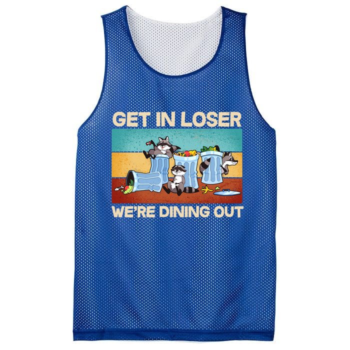 Funny Raccoons Get In Loser We're Dining Out Mesh Reversible Basketball Jersey Tank