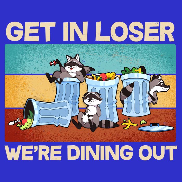 Funny Raccoons Get In Loser We're Dining Out Mesh Reversible Basketball Jersey Tank