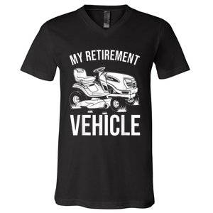 Funny Retirement Gardening Gift Cute Lawn Mowing Men Women V-Neck T-Shirt