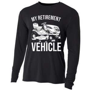 Funny Retirement Gardening Gift Cute Lawn Mowing Men Women Cooling Performance Long Sleeve Crew