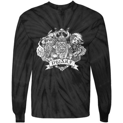 Fantasy Roleplaying Game Dwarf Tie-Dye Long Sleeve Shirt