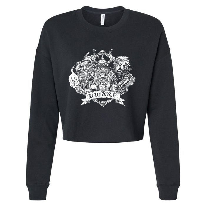 Fantasy Roleplaying Game Dwarf Cropped Pullover Crew