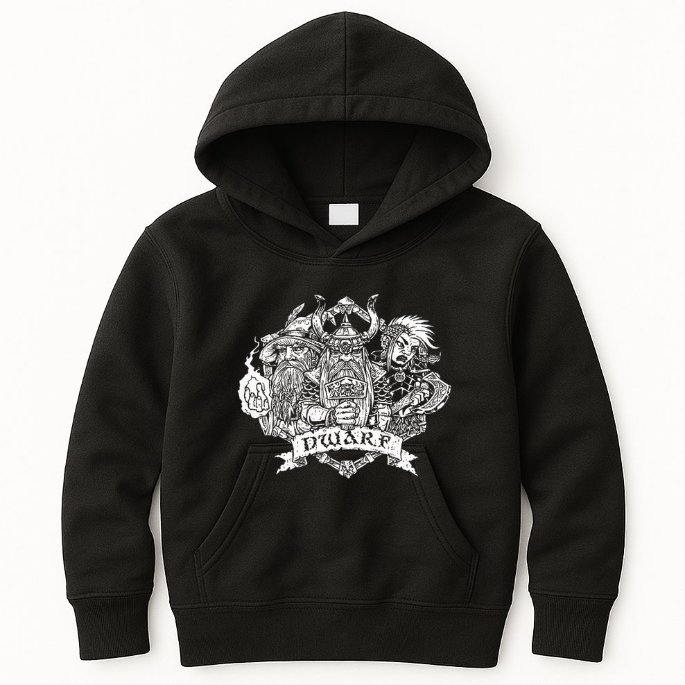 Fantasy Roleplaying Game Dwarf Kids Hoodie
