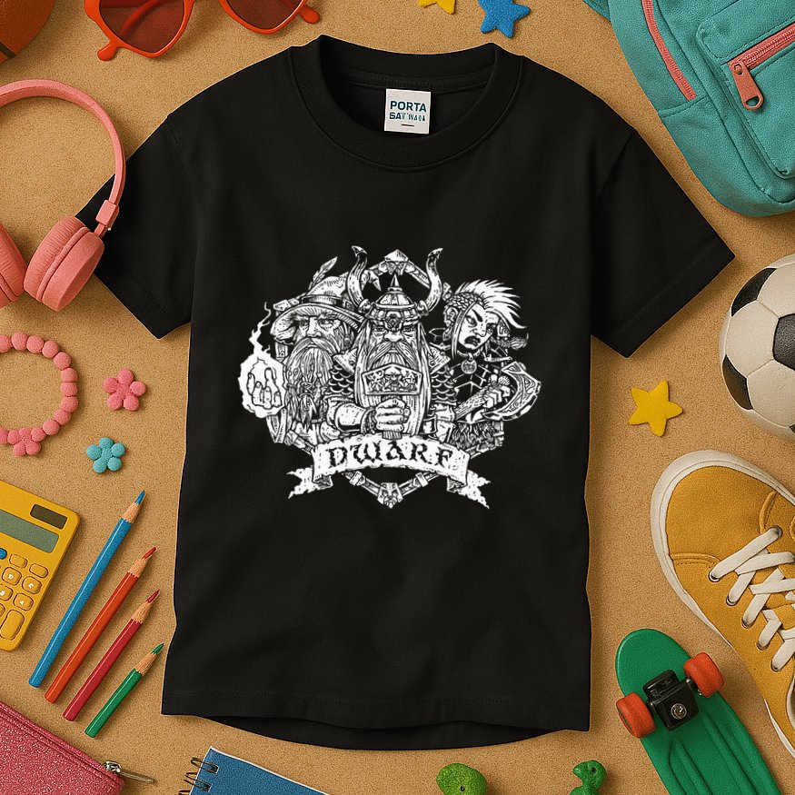 Fantasy Roleplaying Game Dwarf Kids T-Shirt