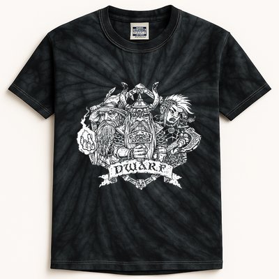 Fantasy Roleplaying Game Dwarf Kids Tie-Dye T-Shirt