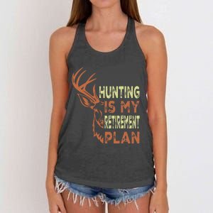 Funny Retirement Gifts For Hunting Is My Retirement Plan Women's Knotted Racerback Tank