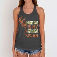 Funny Retirement Gifts For Hunting Is My Retirement Plan Women's Knotted Racerback Tank