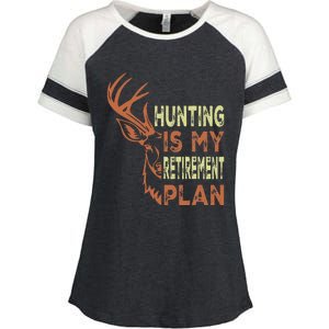 Funny Retirement Gifts For Hunting Is My Retirement Plan Enza Ladies Jersey Colorblock Tee