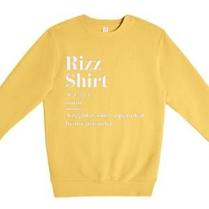 Funny Rizz Gen Z Gen Alpha Slang Charisma Meme Rizz Premium Crewneck Sweatshirt