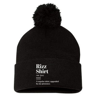 Funny Rizz Gen Z Gen Alpha Slang Charisma Meme Rizz Pom Pom 12in Knit Beanie