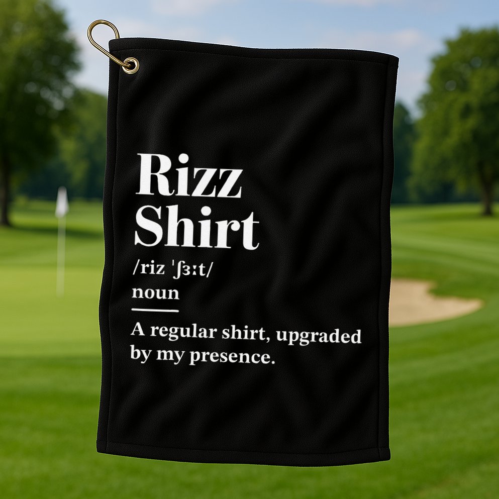 Funny Rizz Gen Z Gen Alpha Slang Charisma Meme Rizz Golf Towel