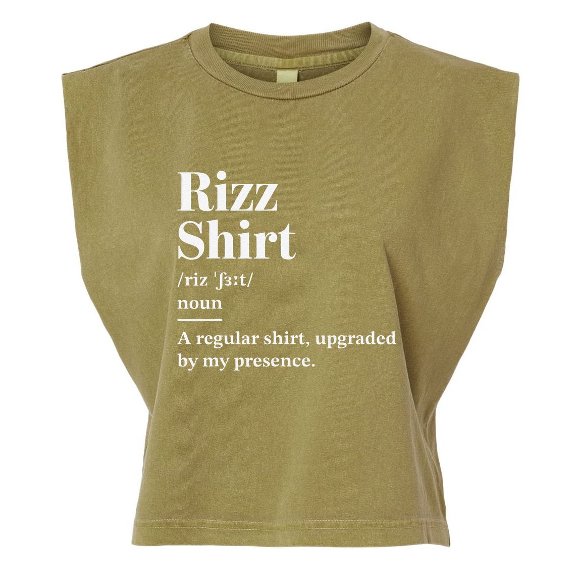 Funny Rizz Gen Z Gen Alpha Slang Charisma Meme Rizz Garment-Dyed Women's Muscle Tee