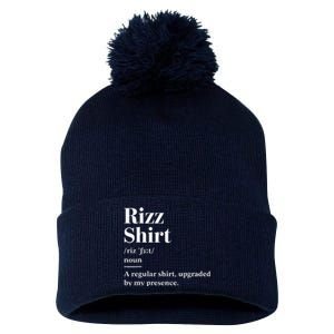 Funny Rizz Gen Z Gen Alpha Slang Charisma Meme Rizz Pom Pom 12in Knit Beanie