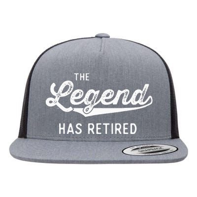 Funny Retiret Gifts The Legend Has Retired Flat Bill Trucker Hat