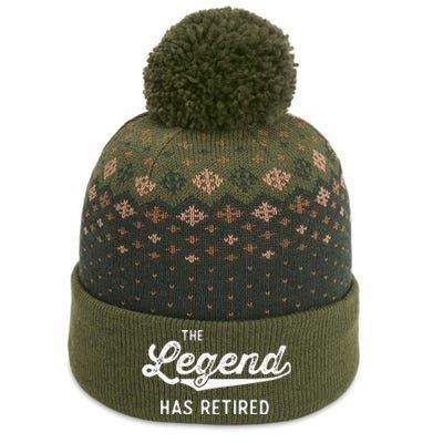 Funny Retiret Gifts The Legend Has Retired The Baniff Cuffed Pom Beanie