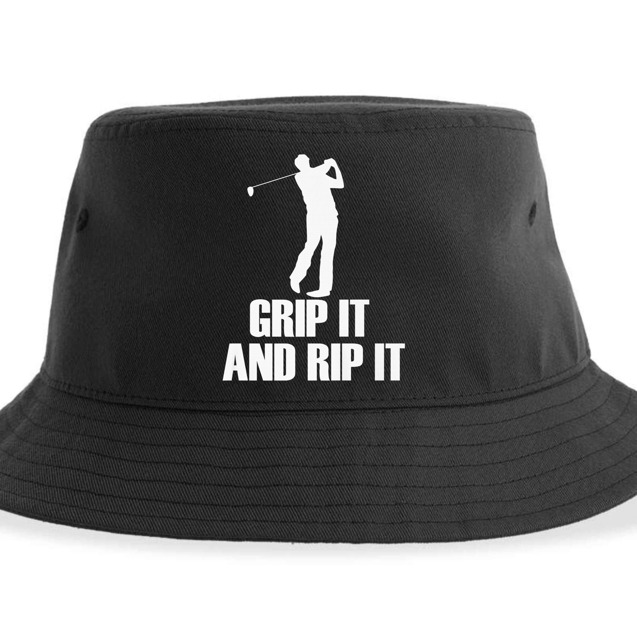 Funny Retro Grip and Rip It Disc Golf Sustainable Bucket Hat