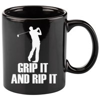 Funny Retro Grip and Rip It Disc Golf 11oz C Handle Ceramic Mug