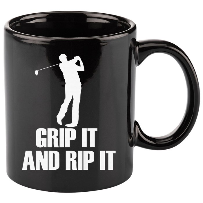 Funny Retro Grip and Rip It Disc Golf 11oz C Handle Ceramic Mug