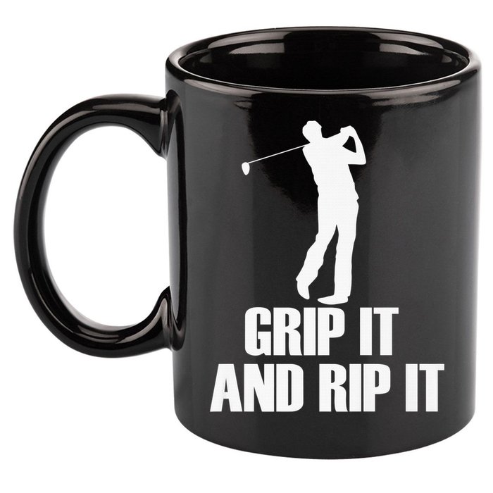 Funny Retro Grip and Rip It Disc Golf 11oz C Handle Ceramic Mug