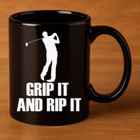 Funny Retro Grip and Rip It Disc Golf 11oz C Handle Ceramic Mug