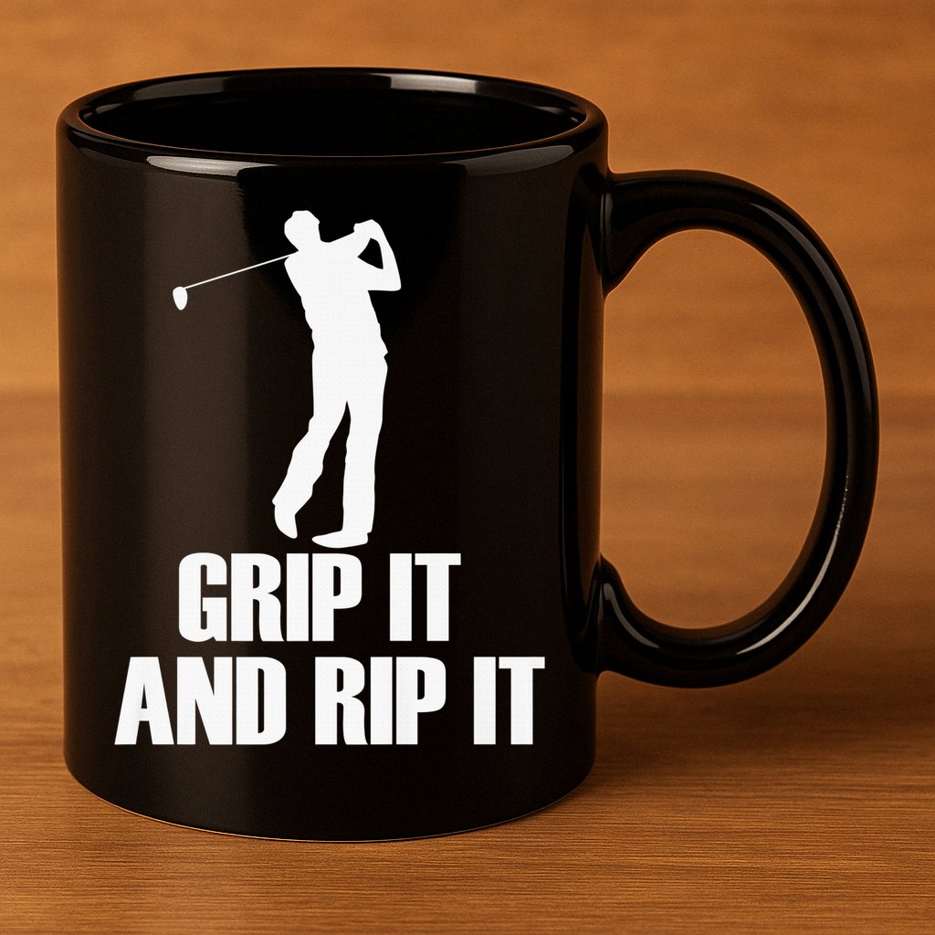 Funny Retro Grip and Rip It Disc Golf 11oz C Handle Ceramic Mug