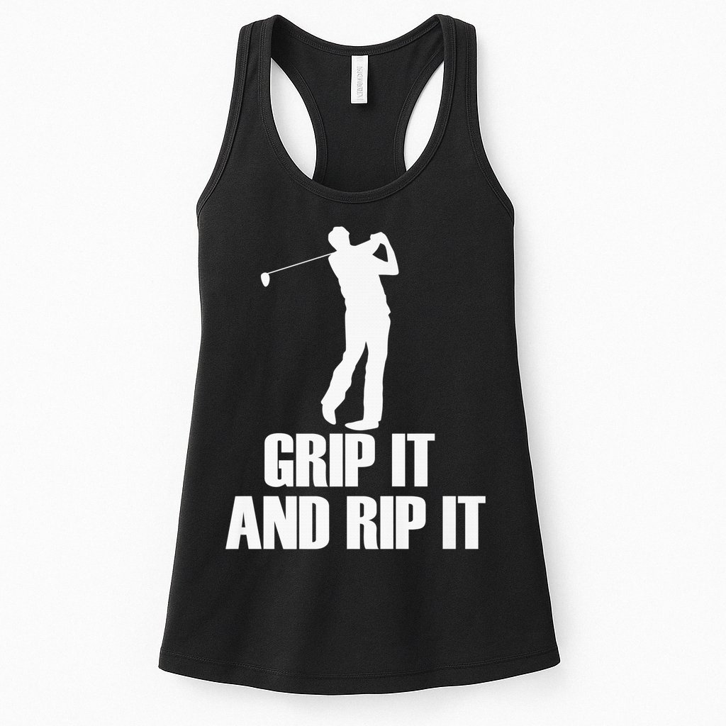 Funny Retro Grip and Rip It Disc Golf Womens Tank Top