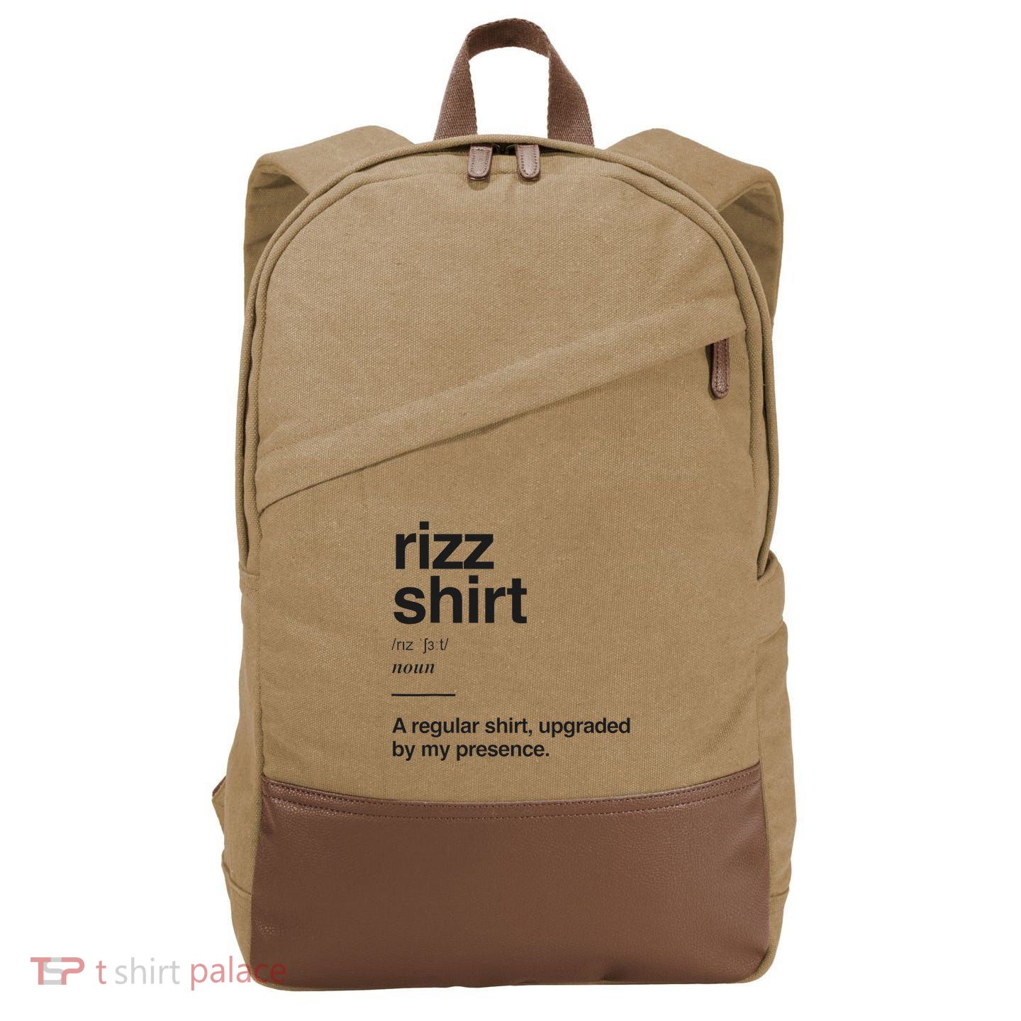 Funny Rizz Gen Z Gen Alpha Slang Charisma Meme Rizz Cotton Canvas Backpack
