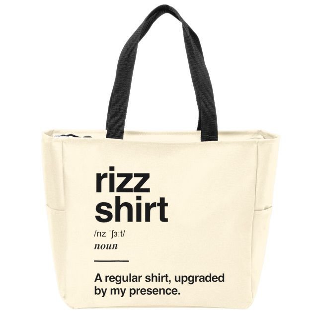 Funny Rizz Gen Z Gen Alpha Slang Charisma Meme Rizz Zip Tote Bag