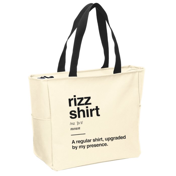 Funny Rizz Gen Z Gen Alpha Slang Charisma Meme Rizz Zip Tote Bag