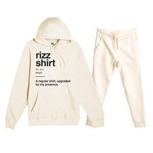 Funny Rizz Gen Z Gen Alpha Slang Charisma Meme Rizz Premium Hooded Sweatsuit Set