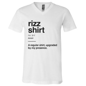 Funny Rizz Gen Z Gen Alpha Slang Charisma Meme Rizz V-Neck T-Shirt