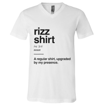 Funny Rizz Gen Z Gen Alpha Slang Charisma Meme Rizz V-Neck T-Shirt