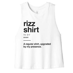 Funny Rizz Gen Z Gen Alpha Slang Charisma Meme Rizz Women's Racerback Cropped Tank