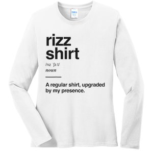 Funny Rizz Gen Z Gen Alpha Slang Charisma Meme Rizz Ladies Long Sleeve Shirt