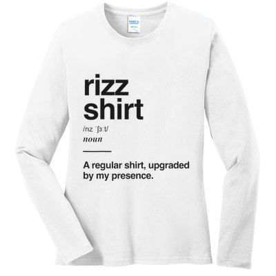 Funny Rizz Gen Z Gen Alpha Slang Charisma Meme Rizz Ladies Long Sleeve Shirt