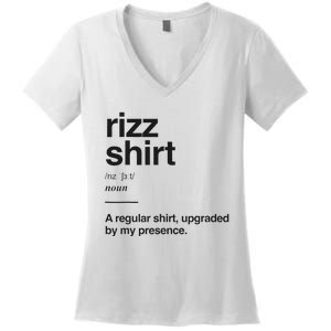 Funny Rizz Gen Z Gen Alpha Slang Charisma Meme Rizz Women's V-Neck T-Shirt